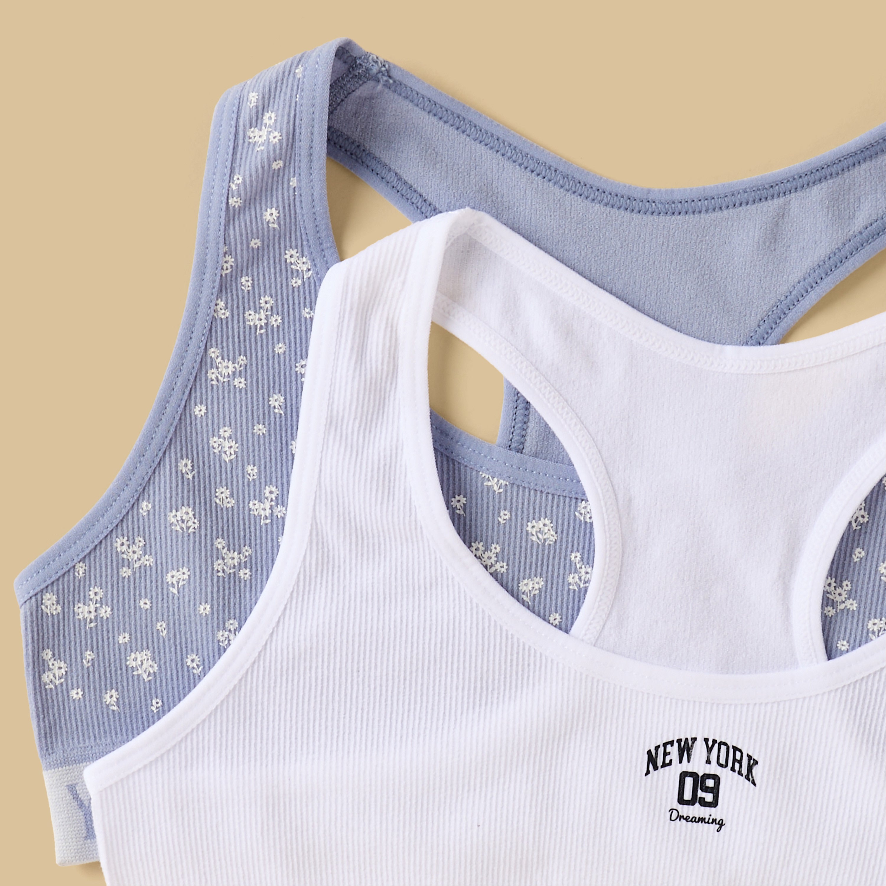 Pack of 2 - Varsity Print Racerback Trainer Bra