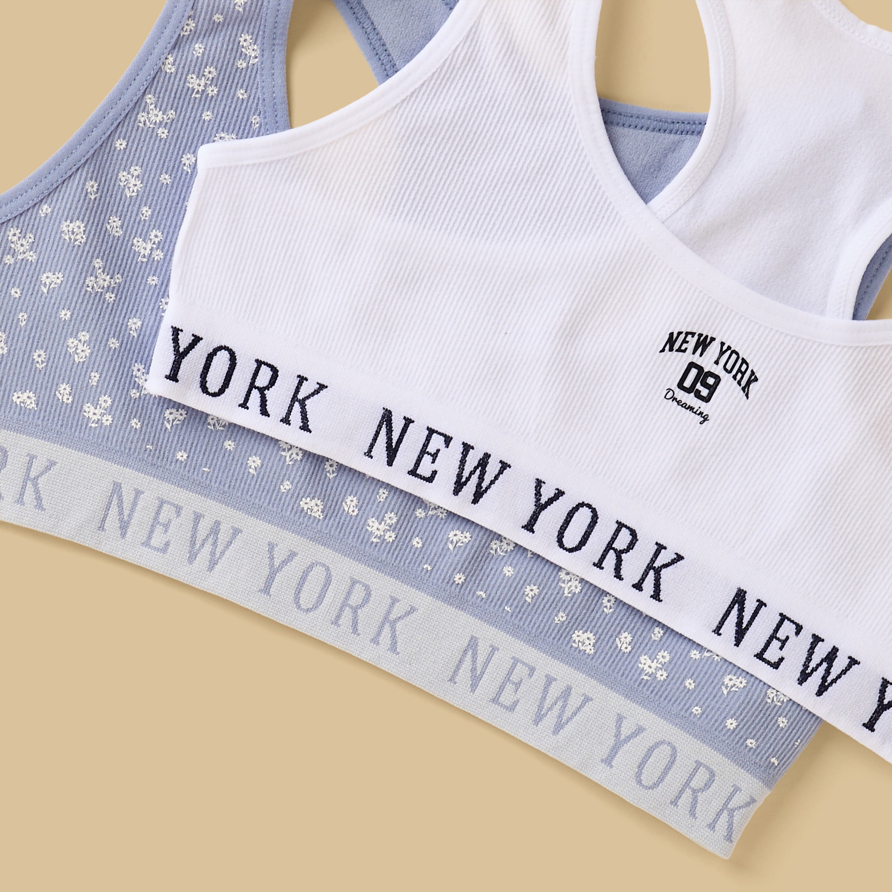 Pack of 2 - Varsity Print Racerback Trainer Bra