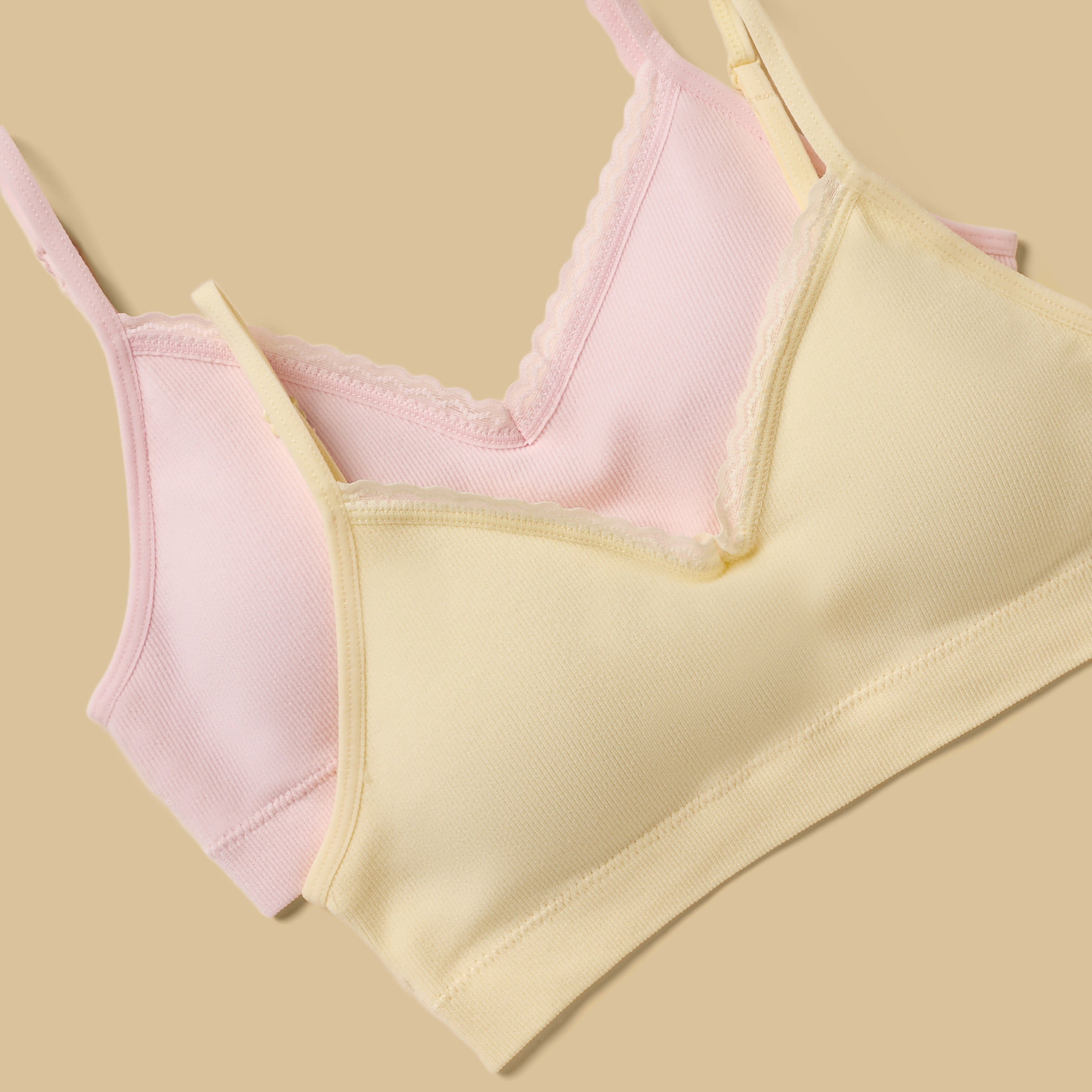Pack of 2 - Lace Trim Seamless Padded Trainer Bra