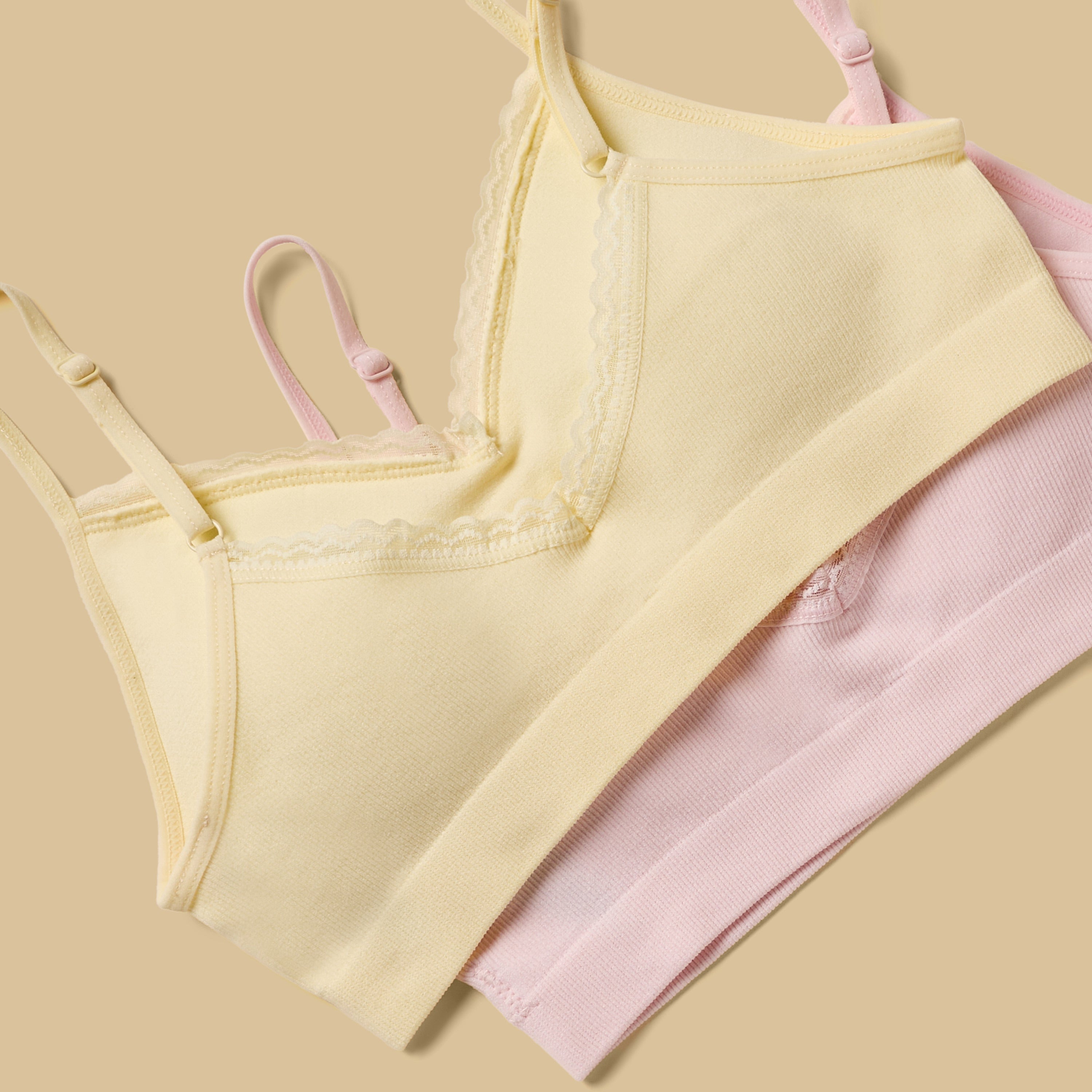 Pack of 2 - Lace Trim Seamless Padded Trainer Bra