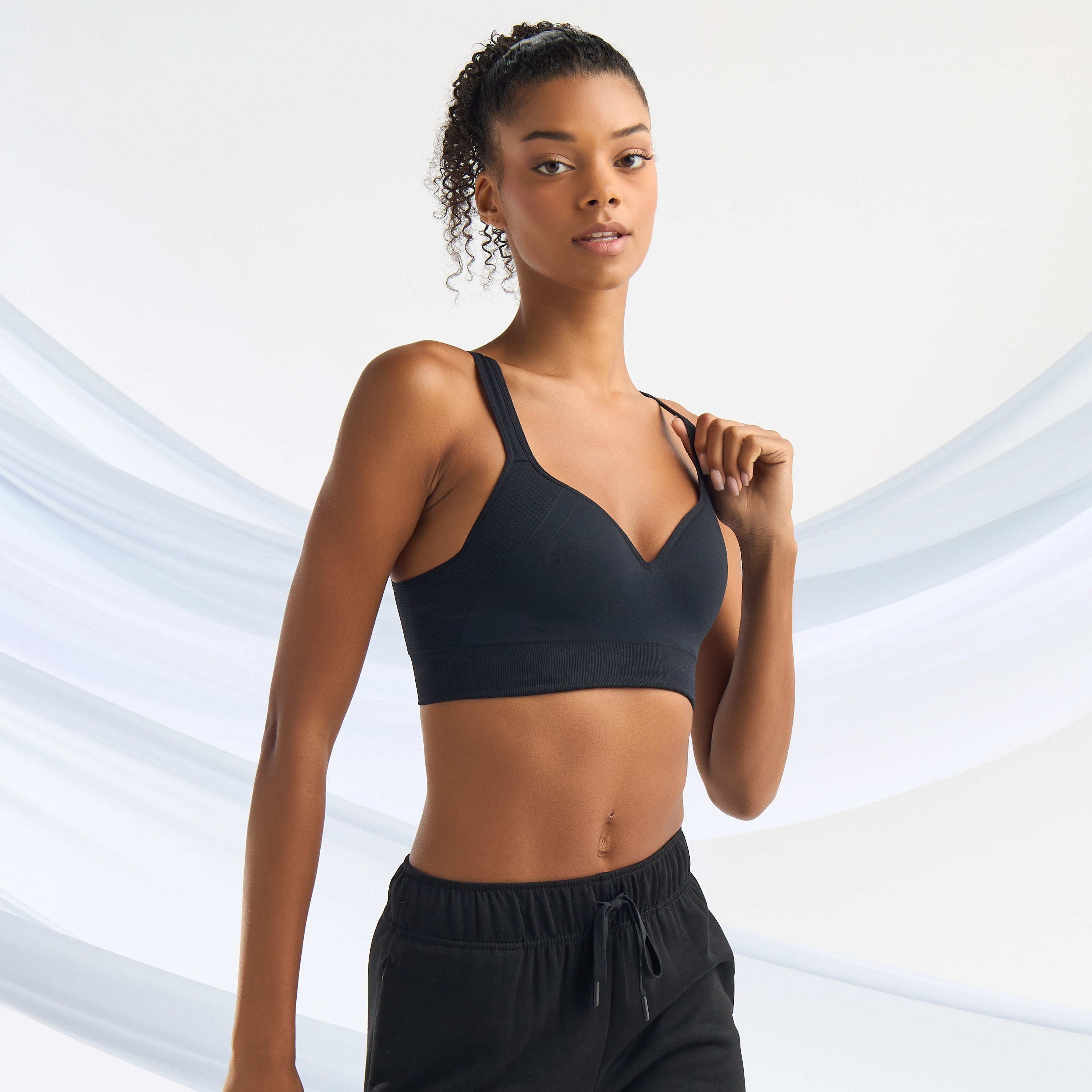 Textured Seamless High Support Moulded Sports Bra