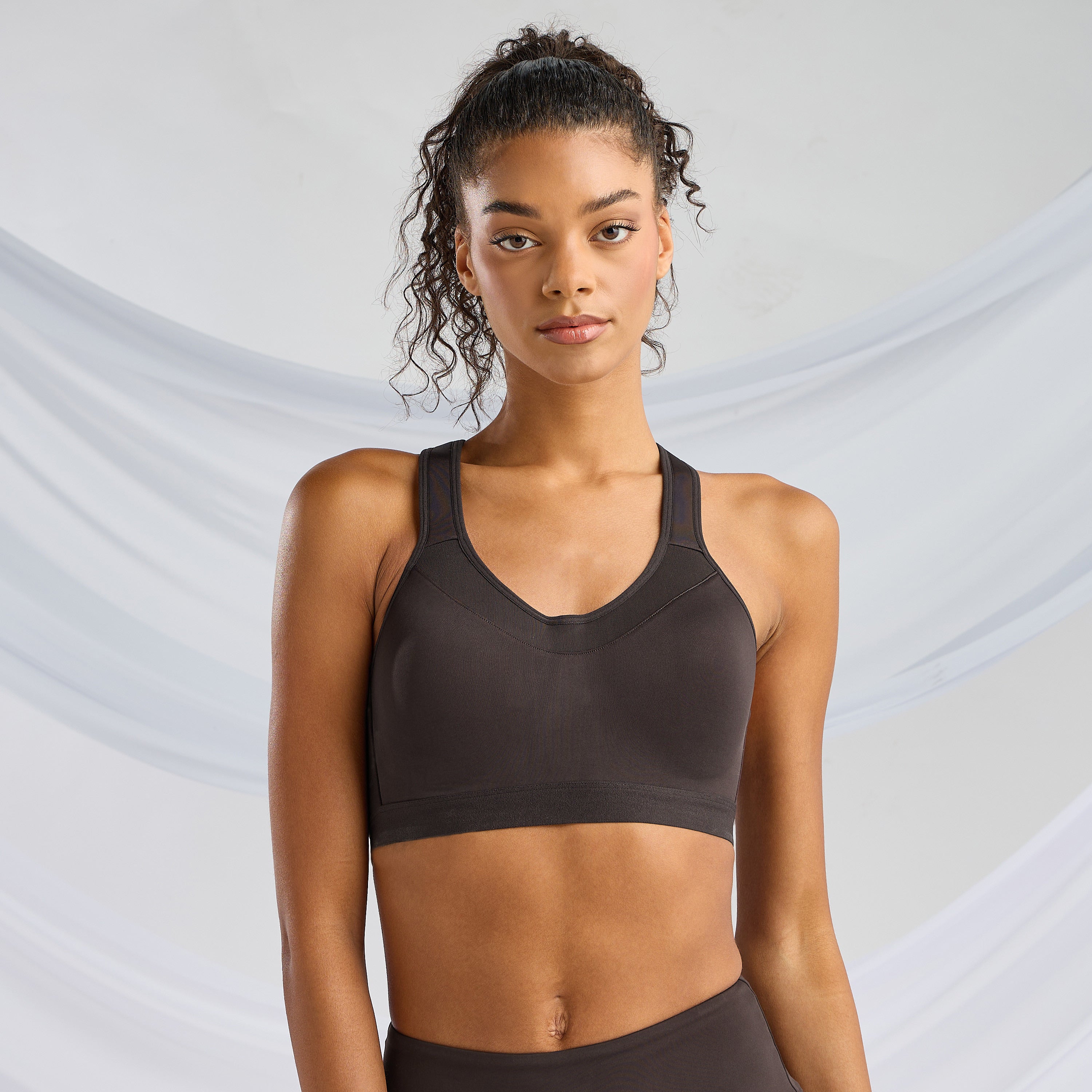 Mesh Panel High Support Sports Bra