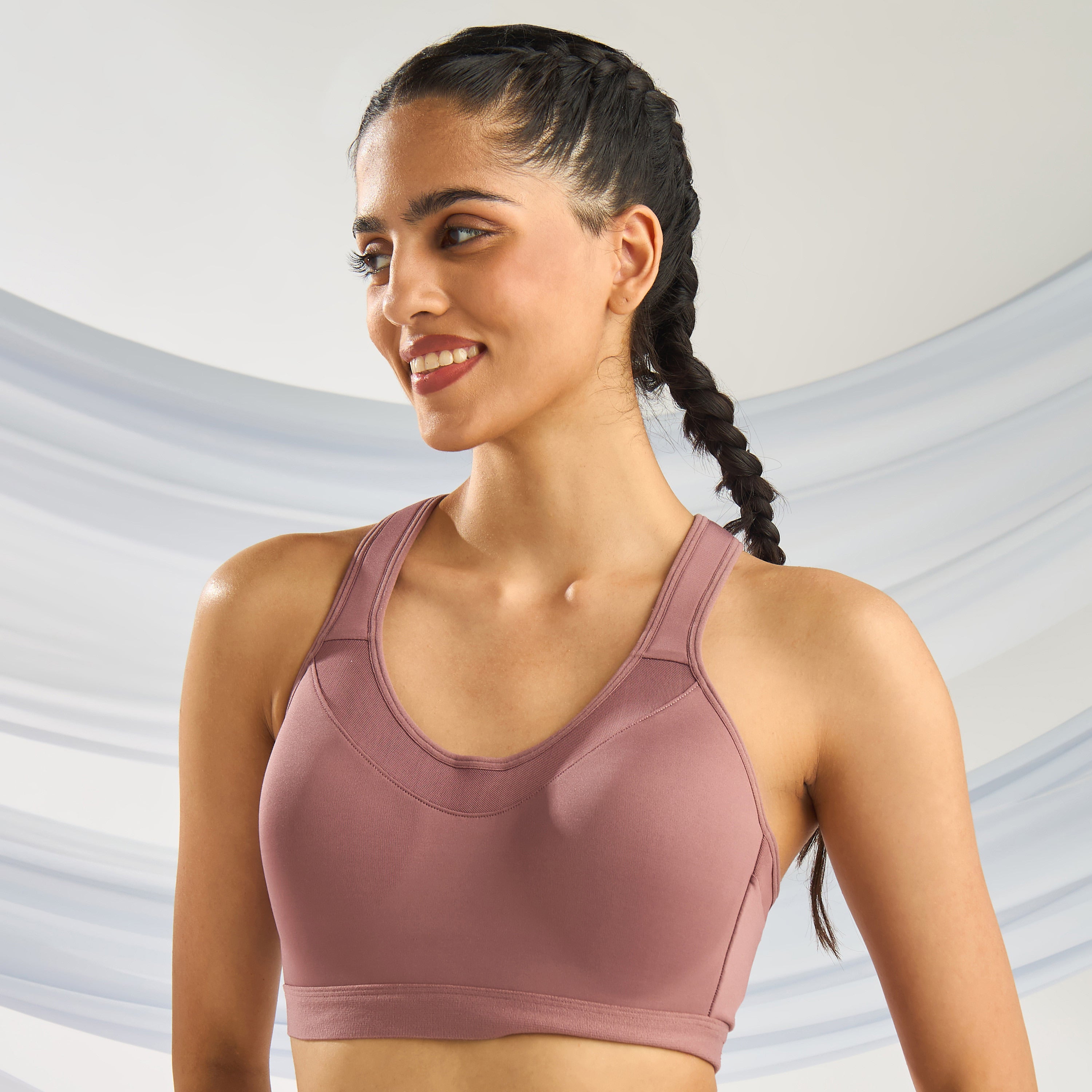 Mesh Panel High Support Sports Bra