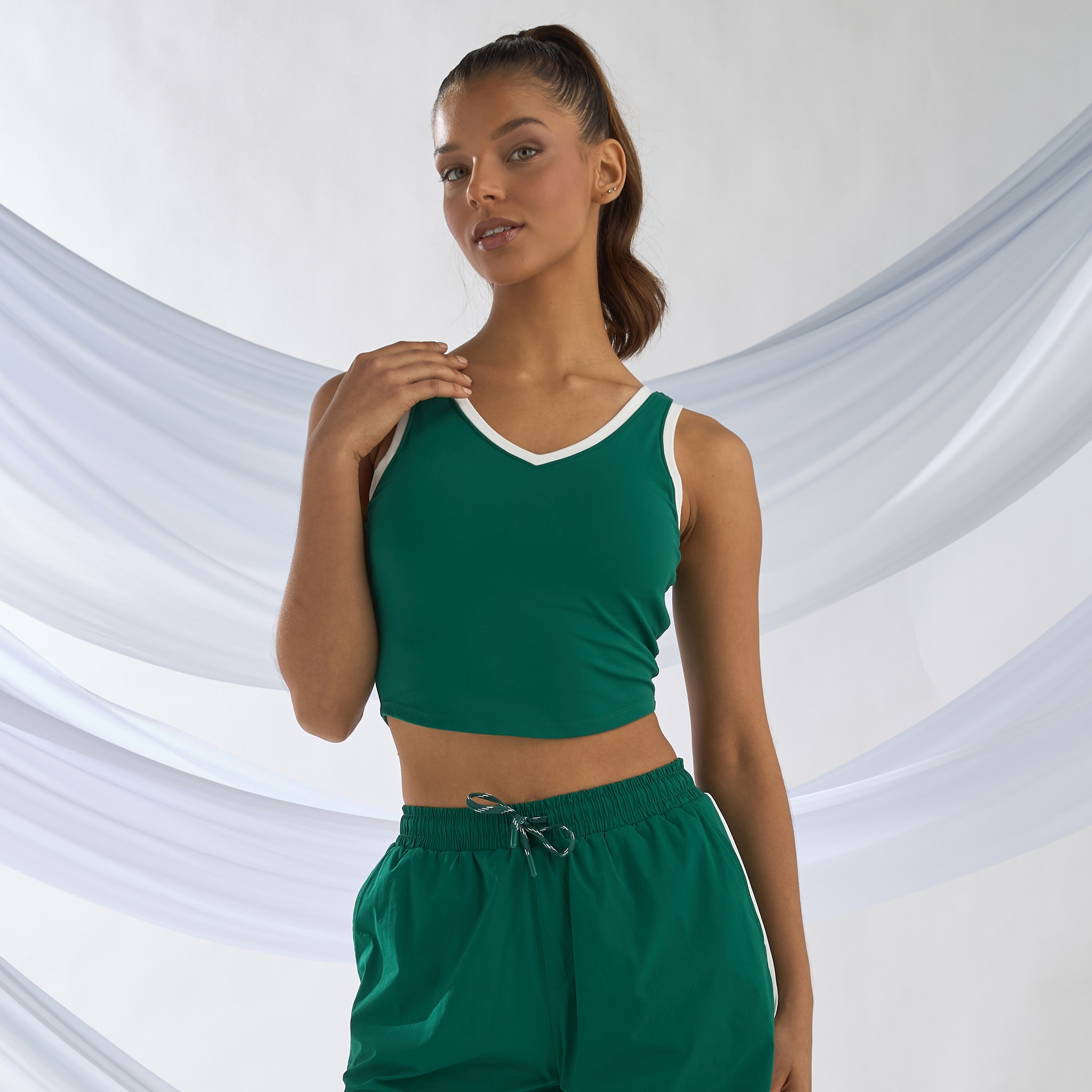 Tape Accent Crop Top