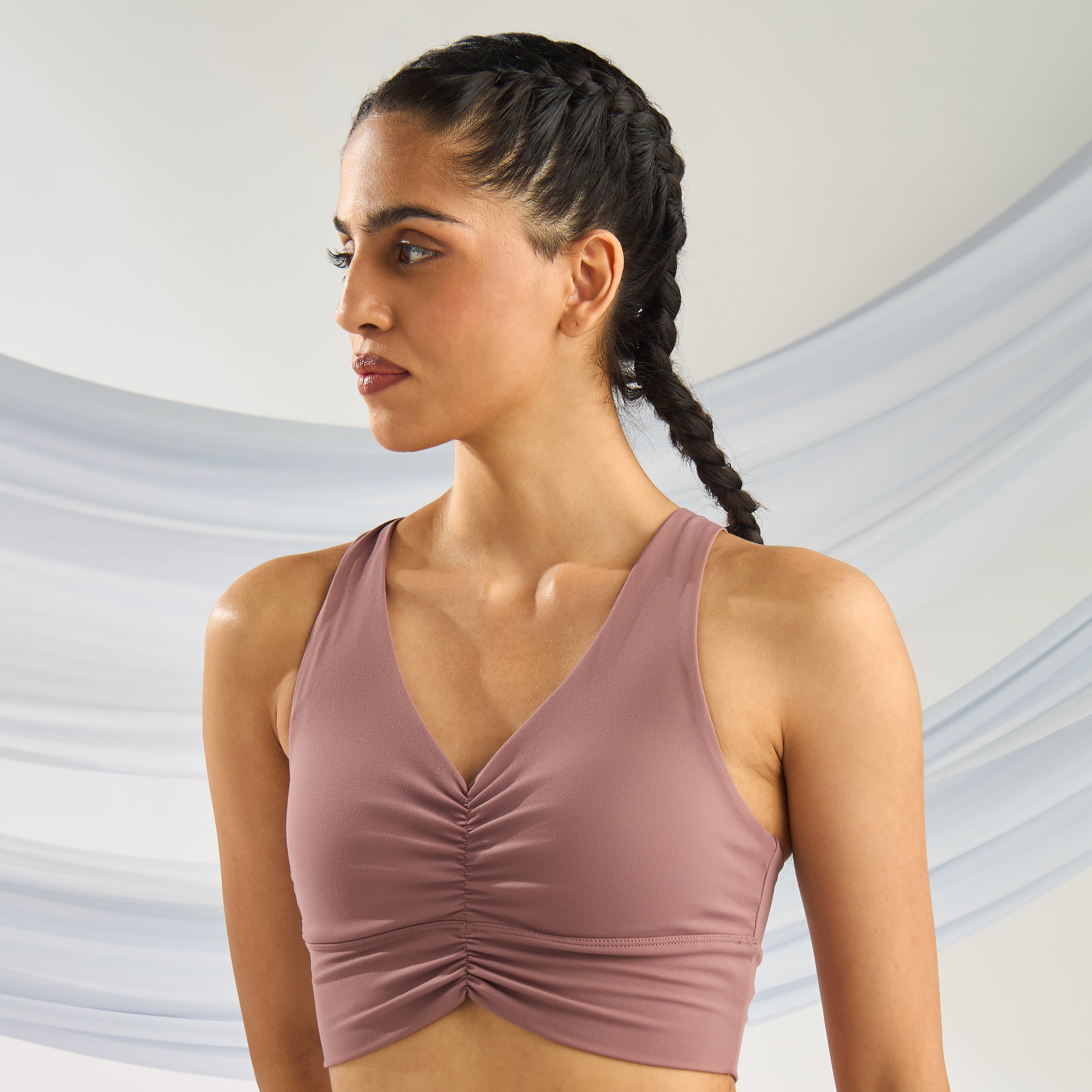 Ruched Medium Support Racerback Bra