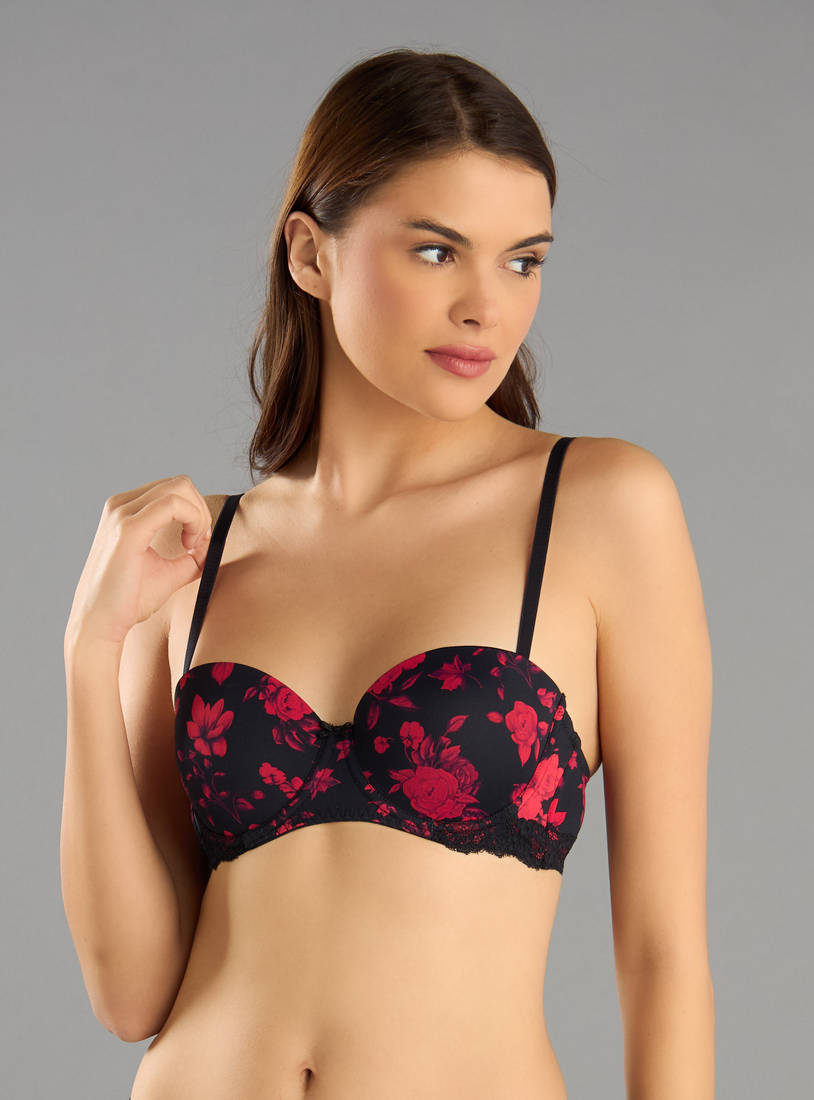 Pack of 2 - All-Over Floral Print Balconette Bra