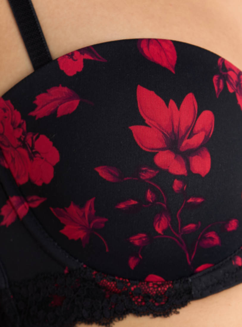 Pack of 2 - All-Over Floral Print Balconette Bra