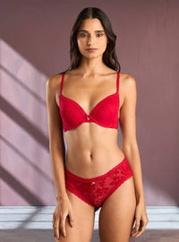 Pack of 2 - Floral Lace Textured Plunge Bra
