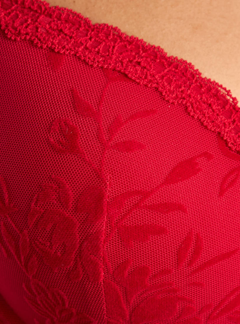 Pack of 2 - Floral Lace Textured Plunge Bra