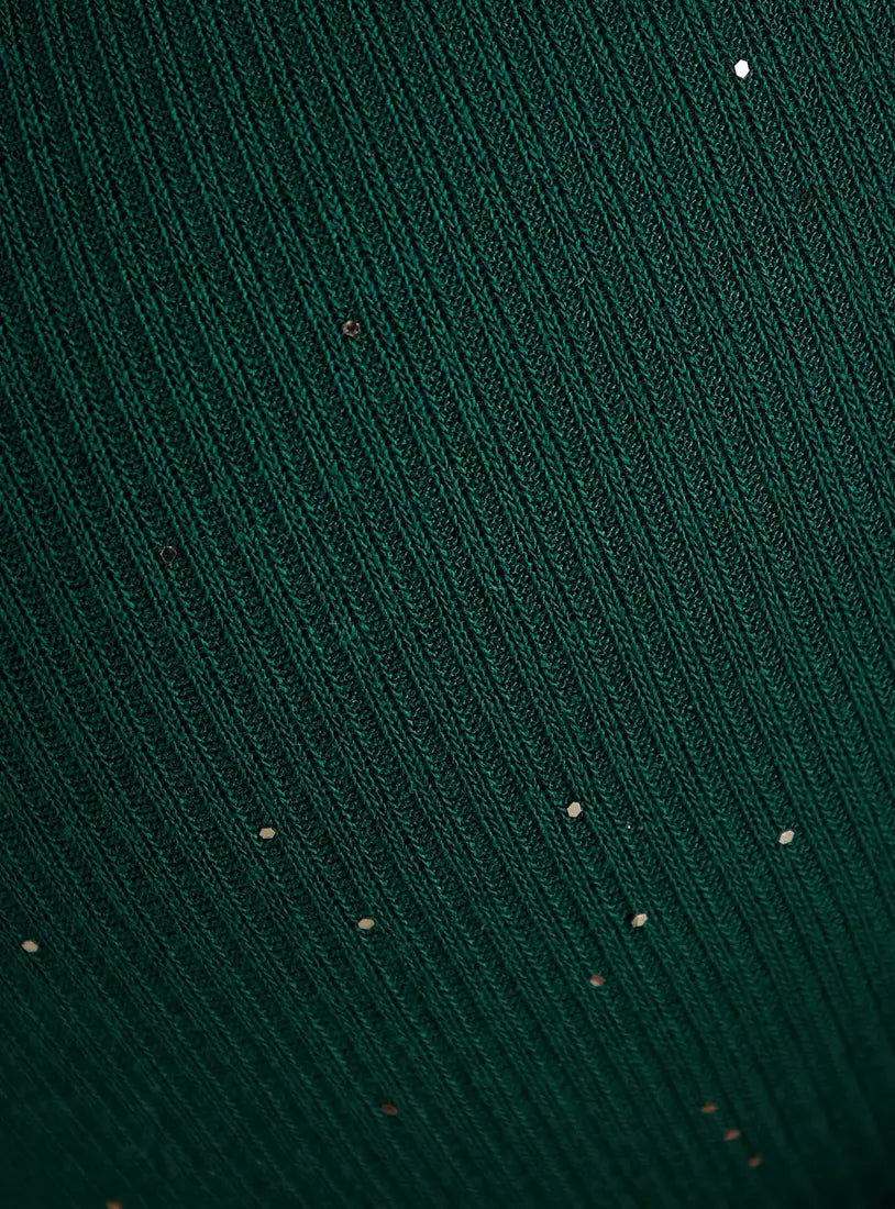 Ribbed Demi Bra with Glitter Detail