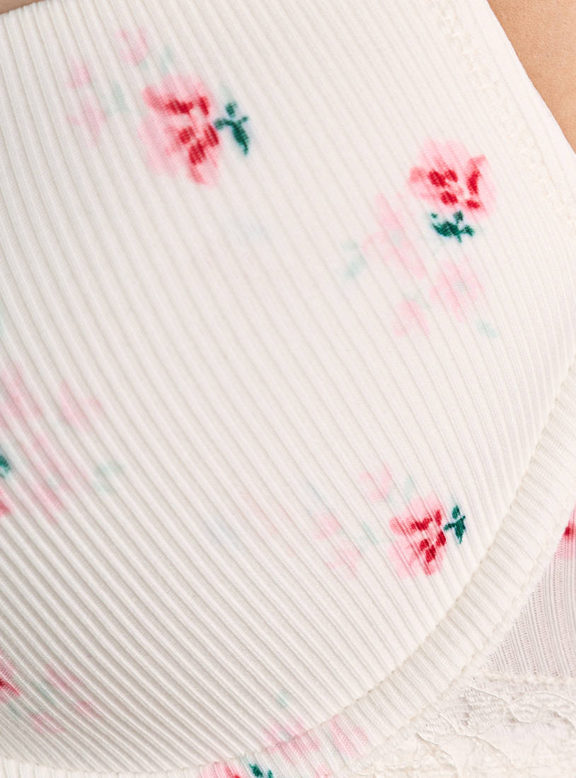 All-Over Floral Print Demi Bra