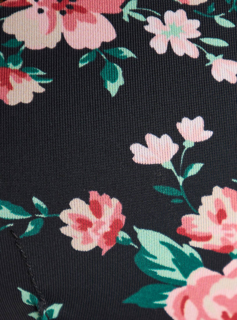 Floral Print Plunge Bra