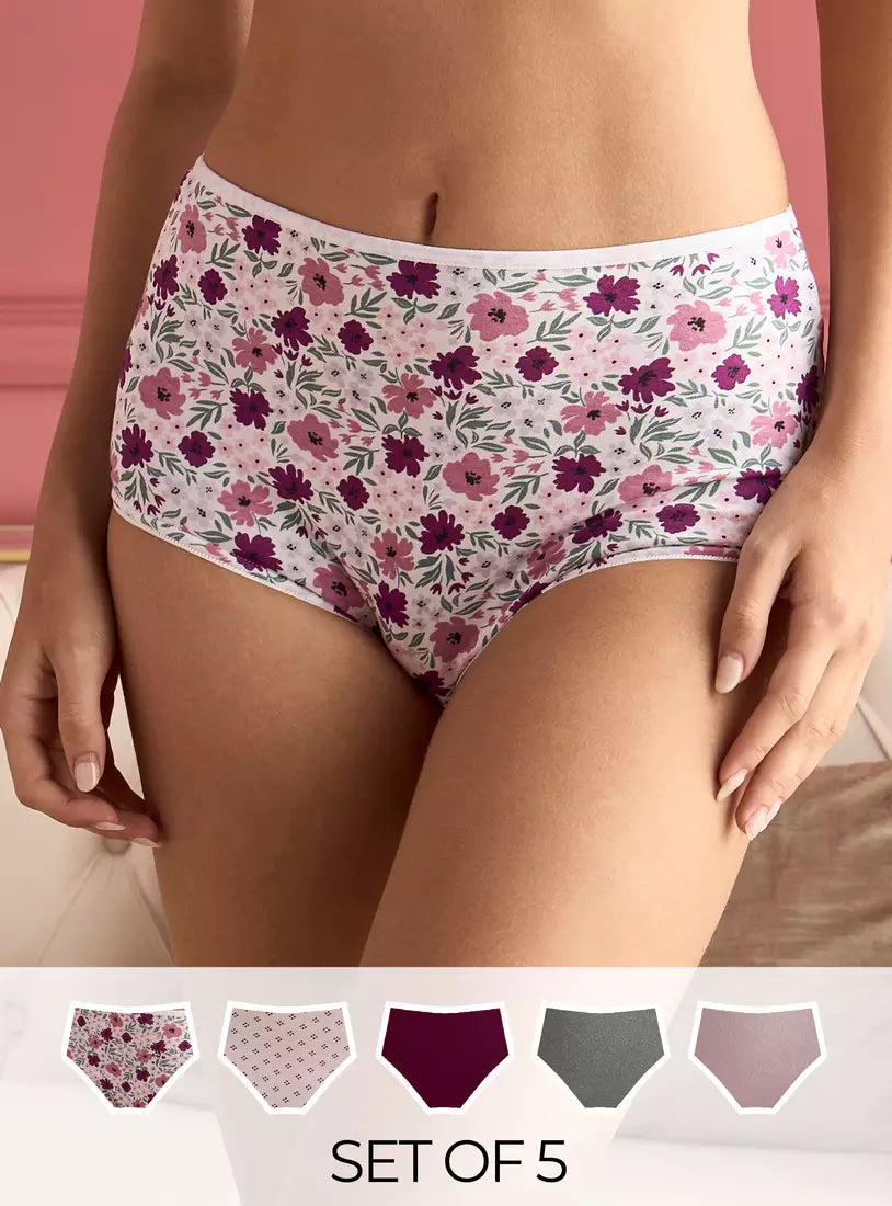 Pack of 5 - Assorted Full Briefs Cotton