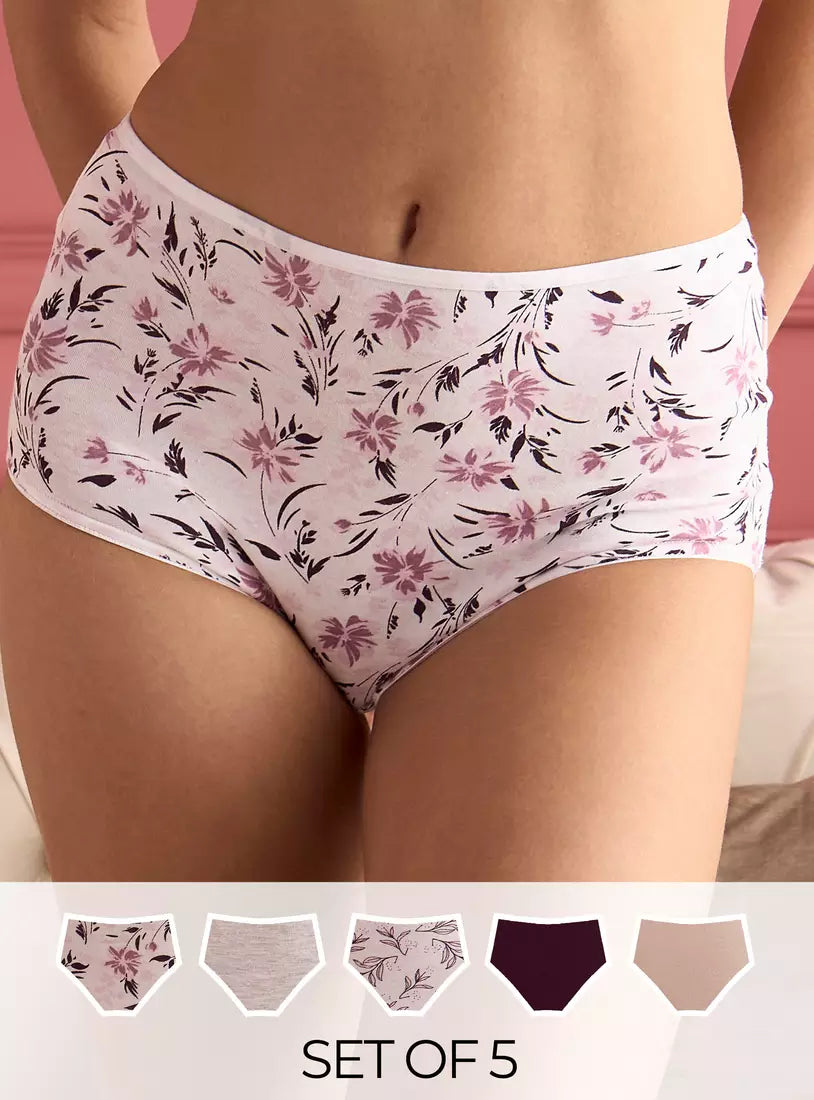 Pack of 5 - Assorted Full Briefs Cotton