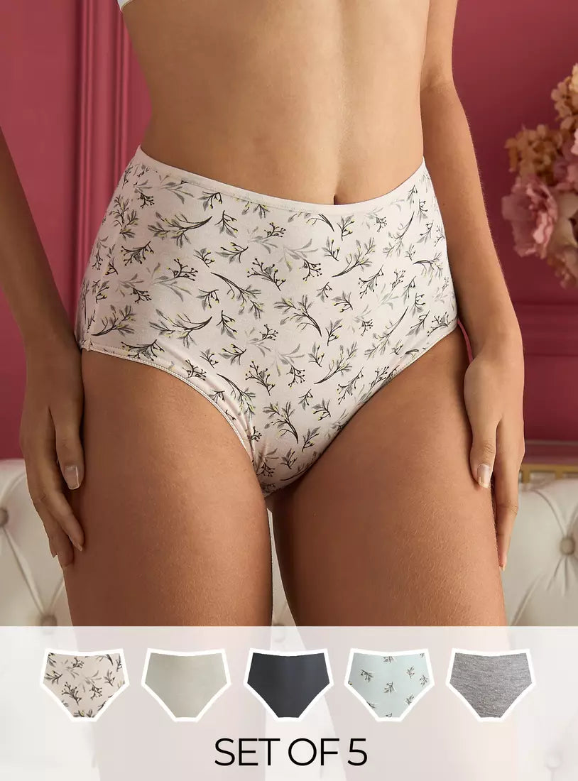 Pack of 5 - Assorted Full Briefs Cotton