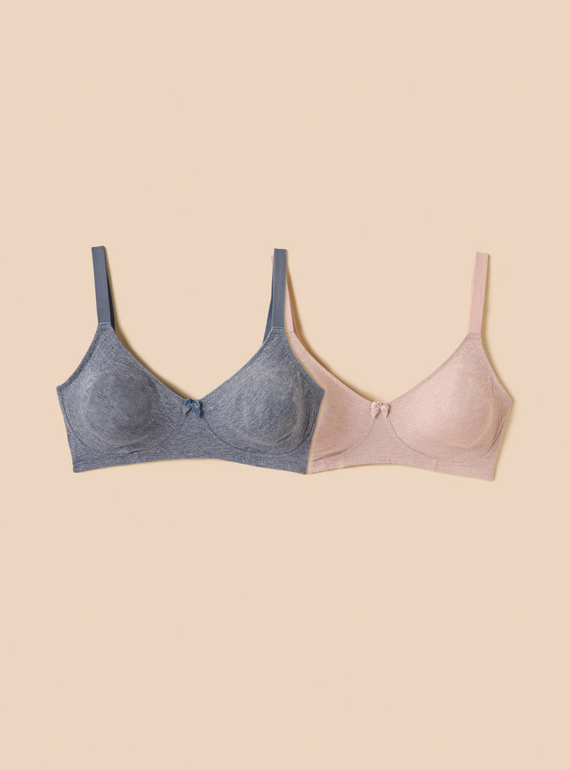 Pack of 2 - Plain Bra with Adjustable Straps