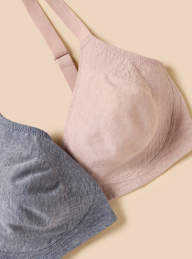Pack of 2 - Plain Bra with Adjustable Straps