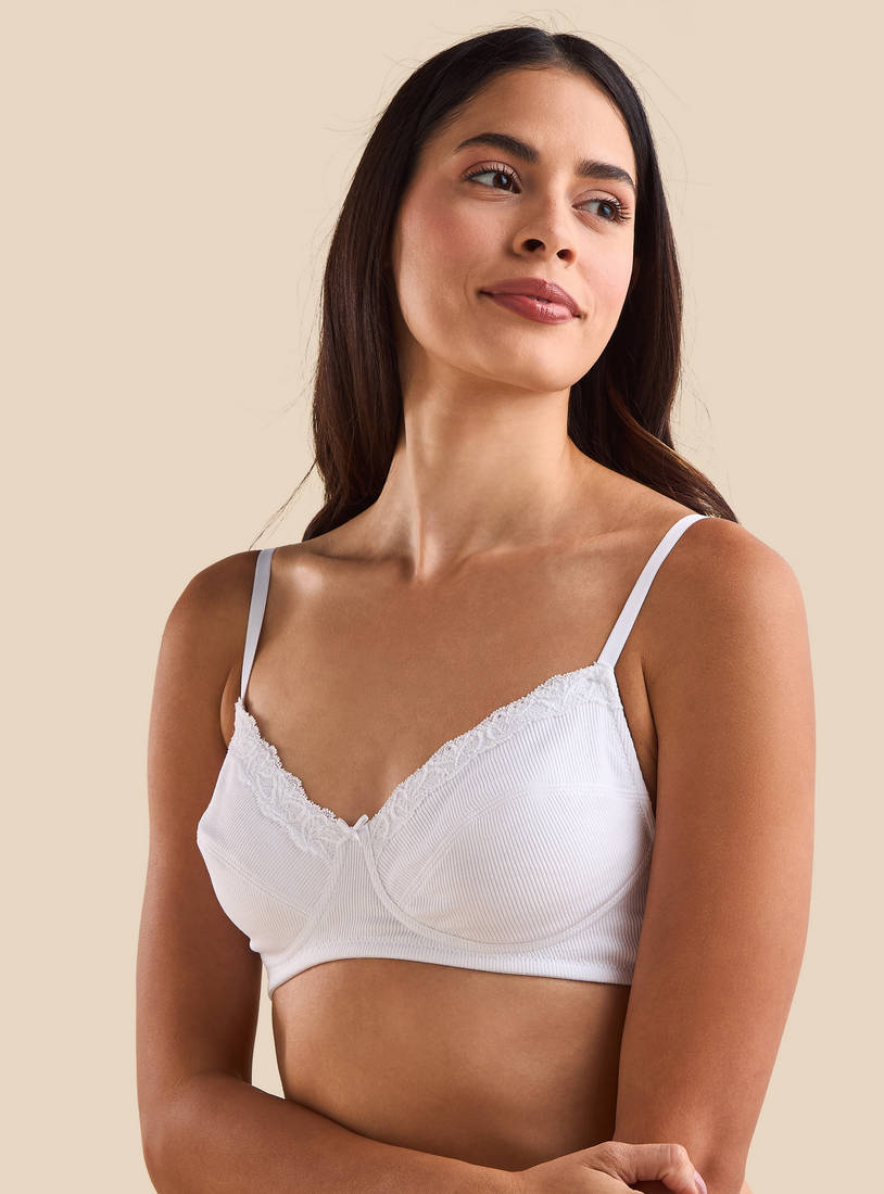 Pack of 2 - Lace Trim Non-Padded Non-Wired Bra