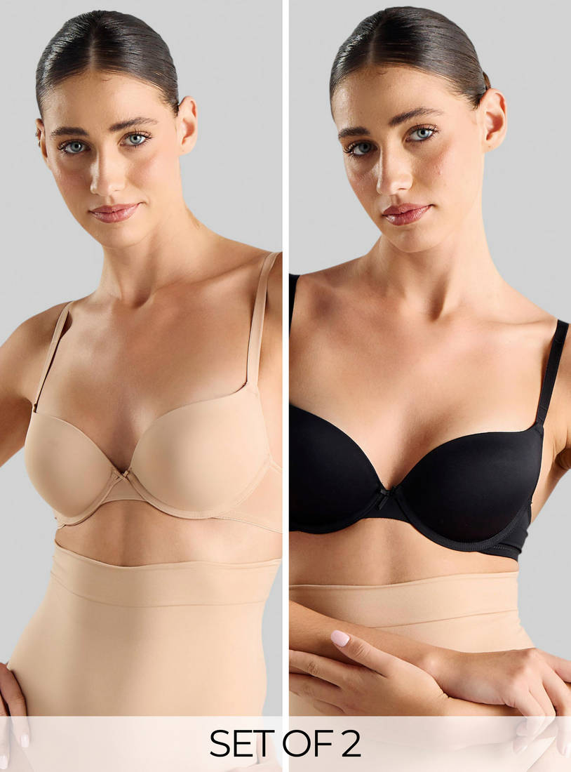 Pack of 2 - Plain Plunge Bra