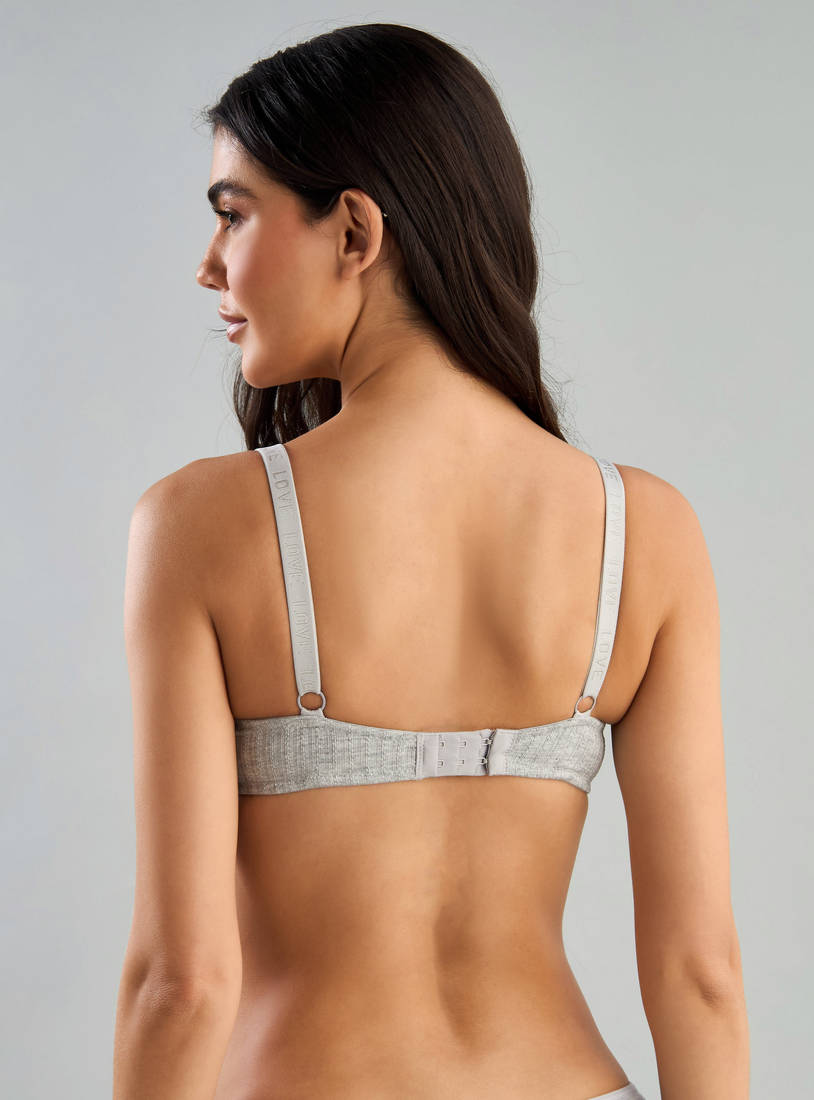 Textured Pointelle Padded Non-Wired Bra