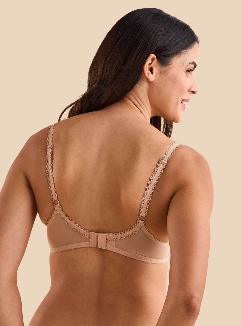 Lace Textured Non Padded Underwire Bra