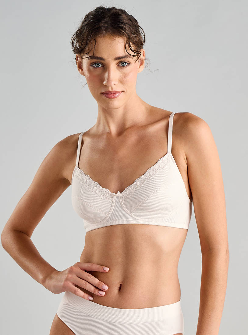 Pack of 2 - Non-Padded Non-Wired Ribbed Bra