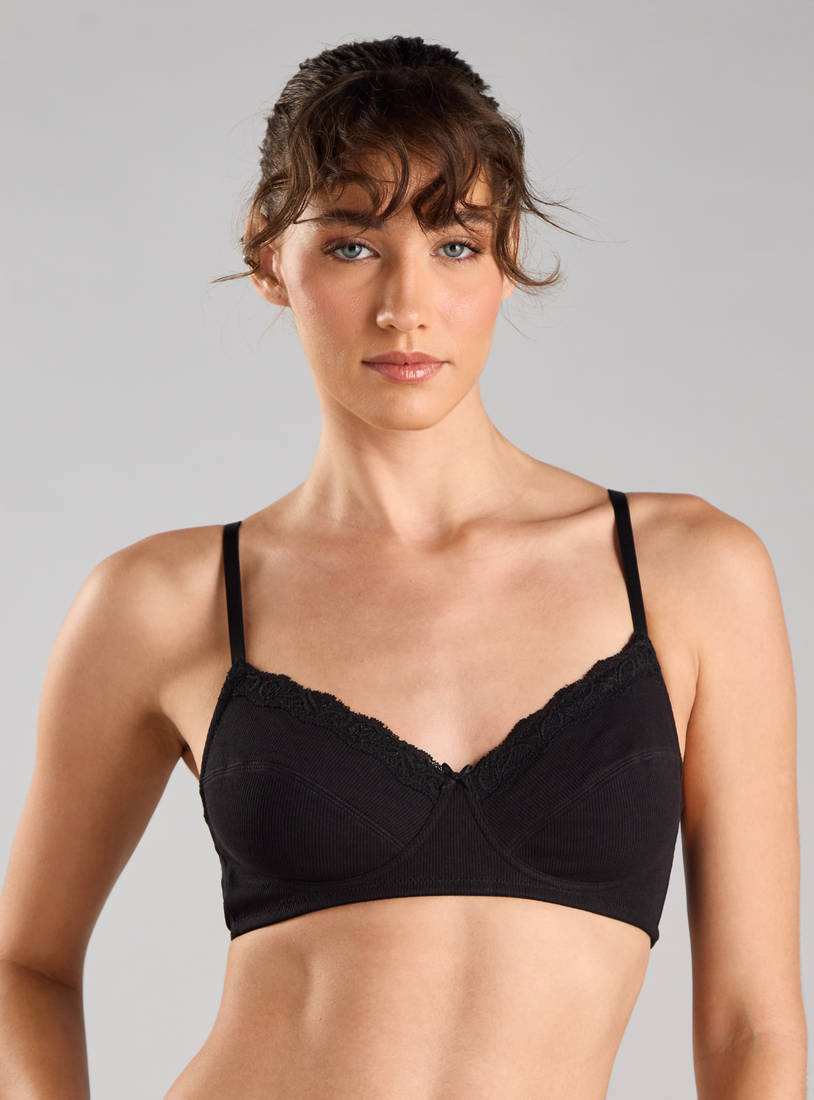 Pack of 2 - Ribbed Non-Padded Non-Wired Bra