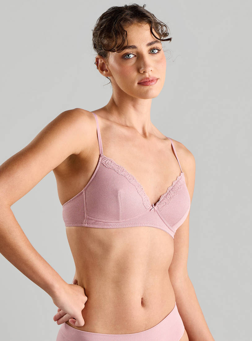 Pack of 2 - Ribbed A-frame Padded Bra with Adjustable Strap