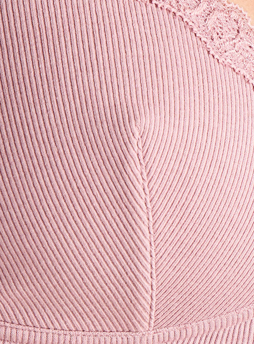 Pack of 2 - Ribbed A-frame Padded Bra with Adjustable Strap