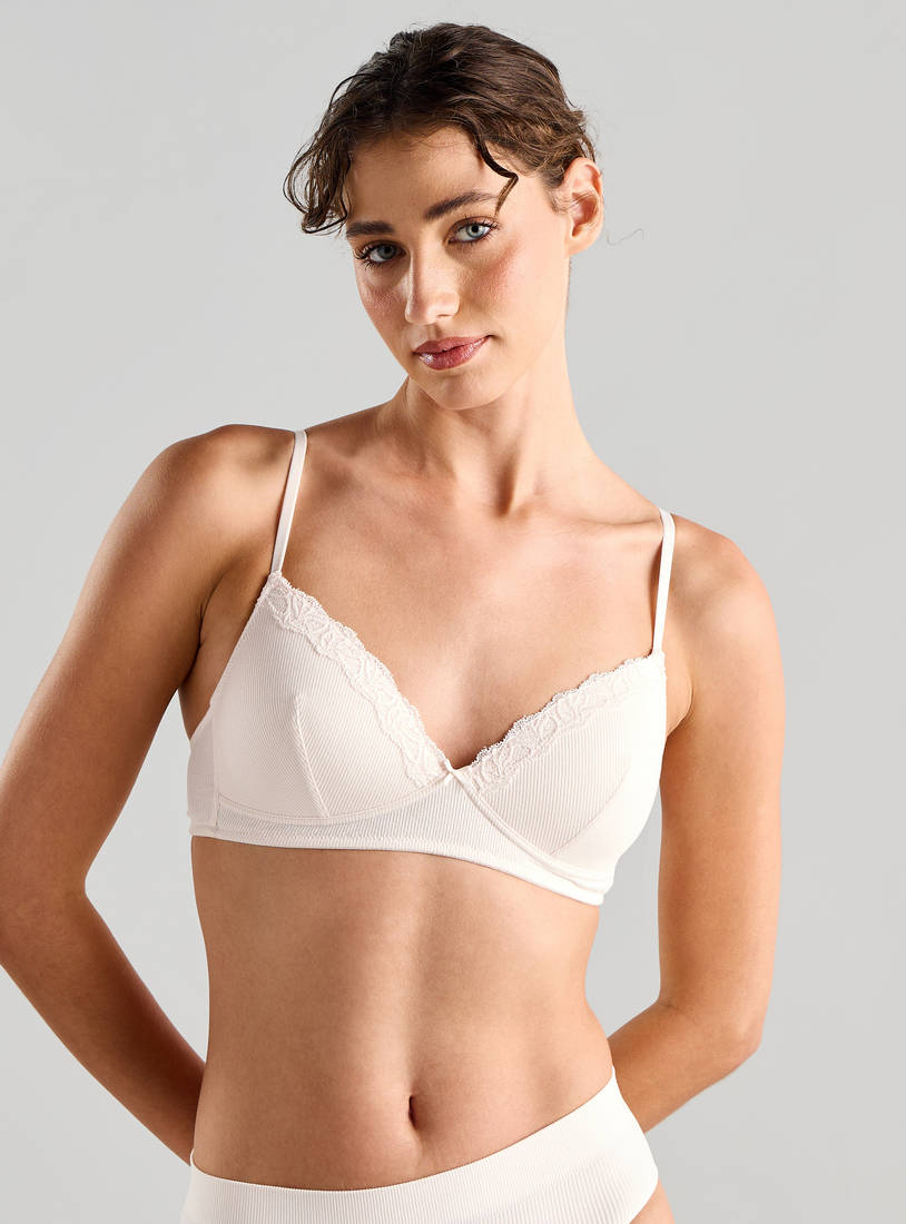 Pack of 2 - Ribbed A-frame Padded Bra with Adjustable Strap