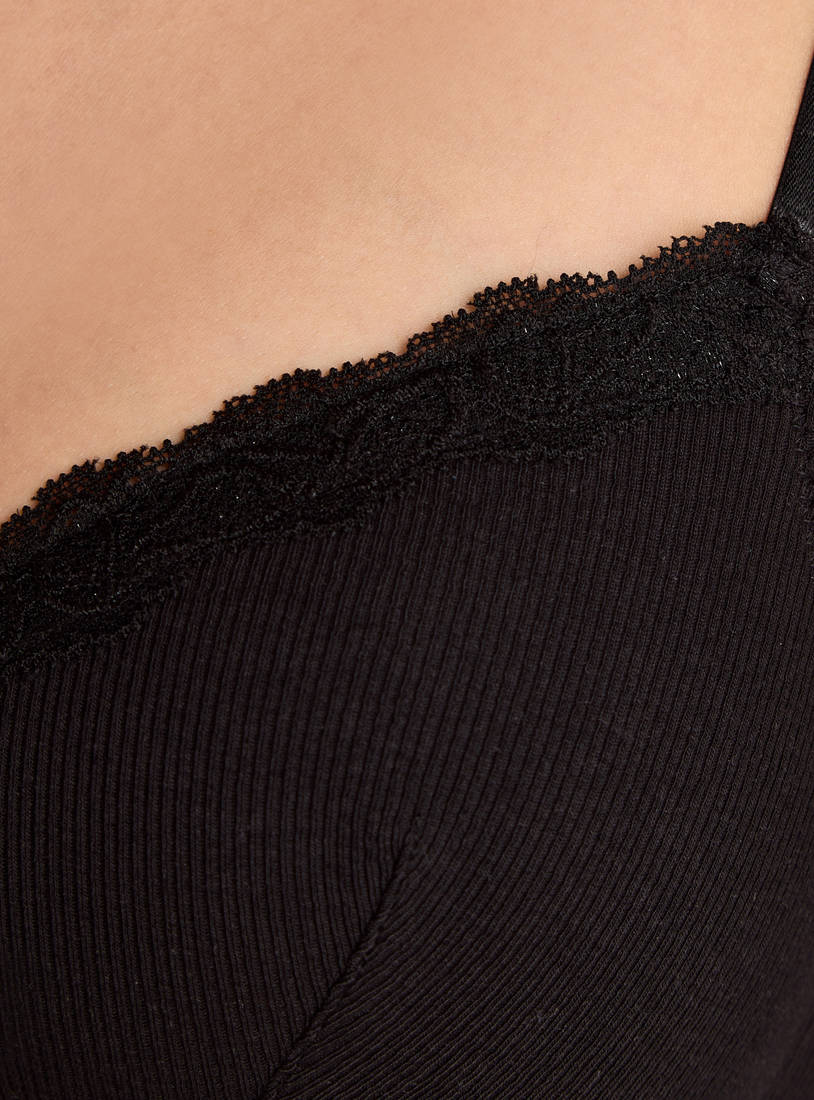 Pack of 2 - Ribbed Padded Non-Wired A-frame Bra