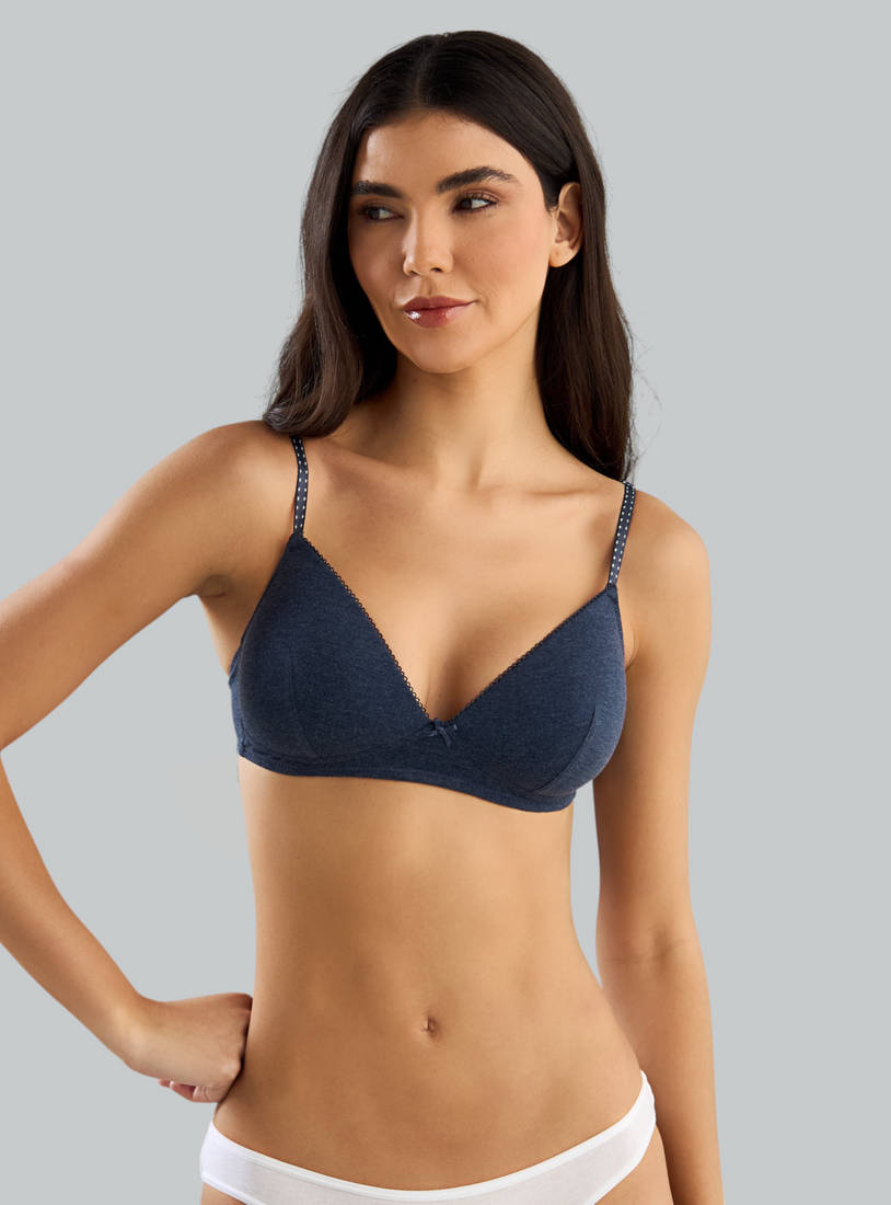 Pack of 2 - Plain A-frame Padded Non-Wired Bra