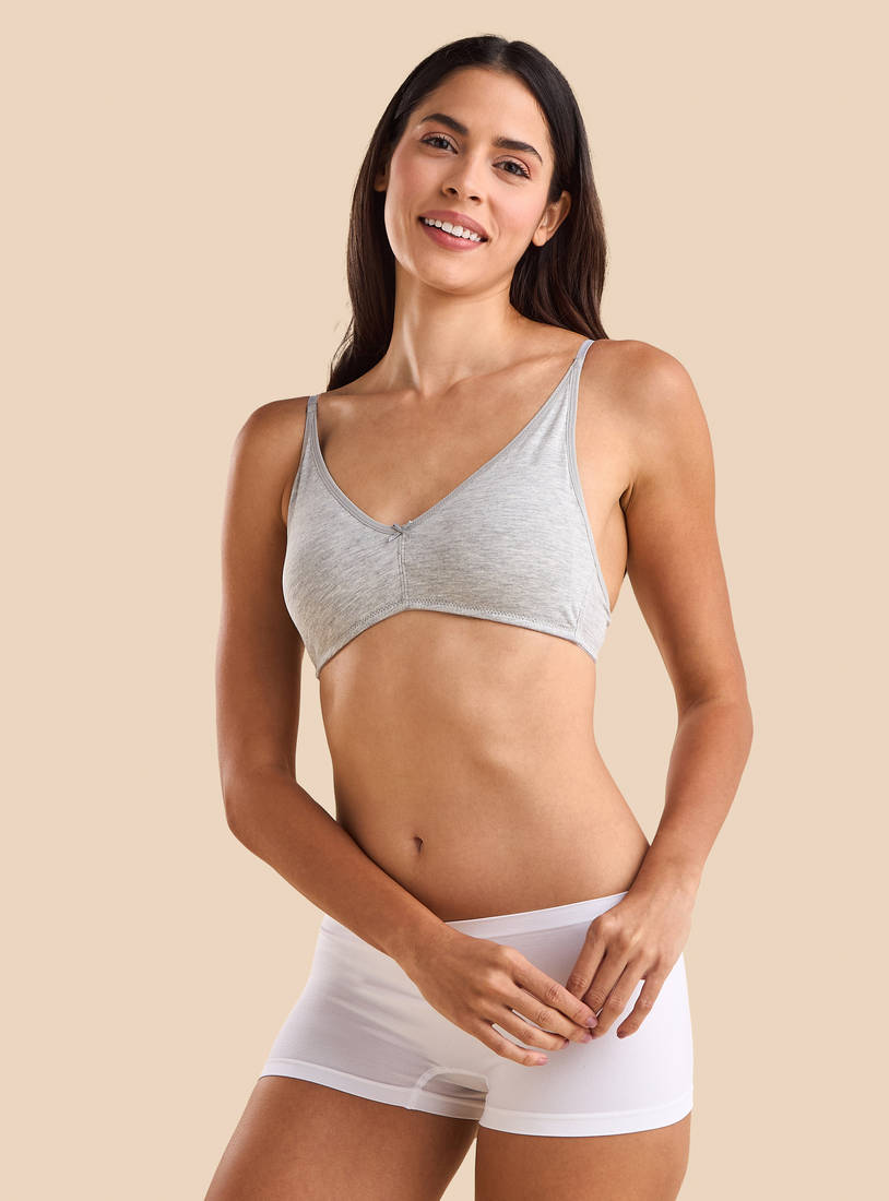 Pack of 2 - Plain Padded Non-Wired A-frame Bra