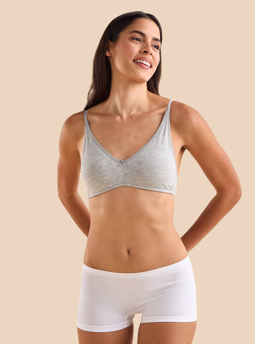 Pack of 2 - Plain Padded Non-Wired A-frame Bra