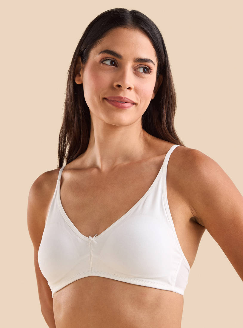 Pack of 2 - Plain Padded Non-Wired A-frame Bra