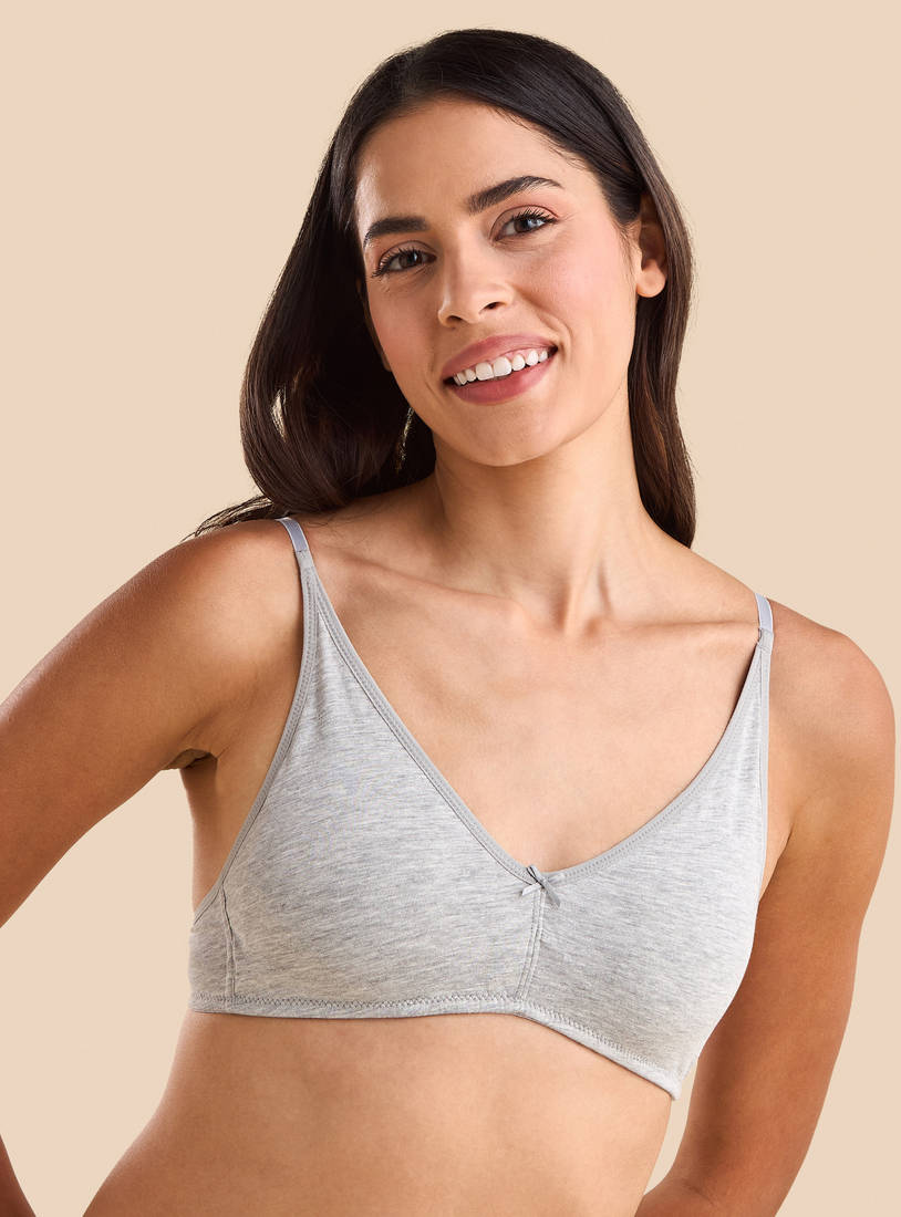 Pack of 2 - Plain Padded Non-Wired A-frame Bra
