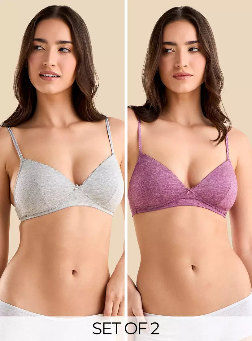 Pack of 2 - A-frame Padded wireless Bra