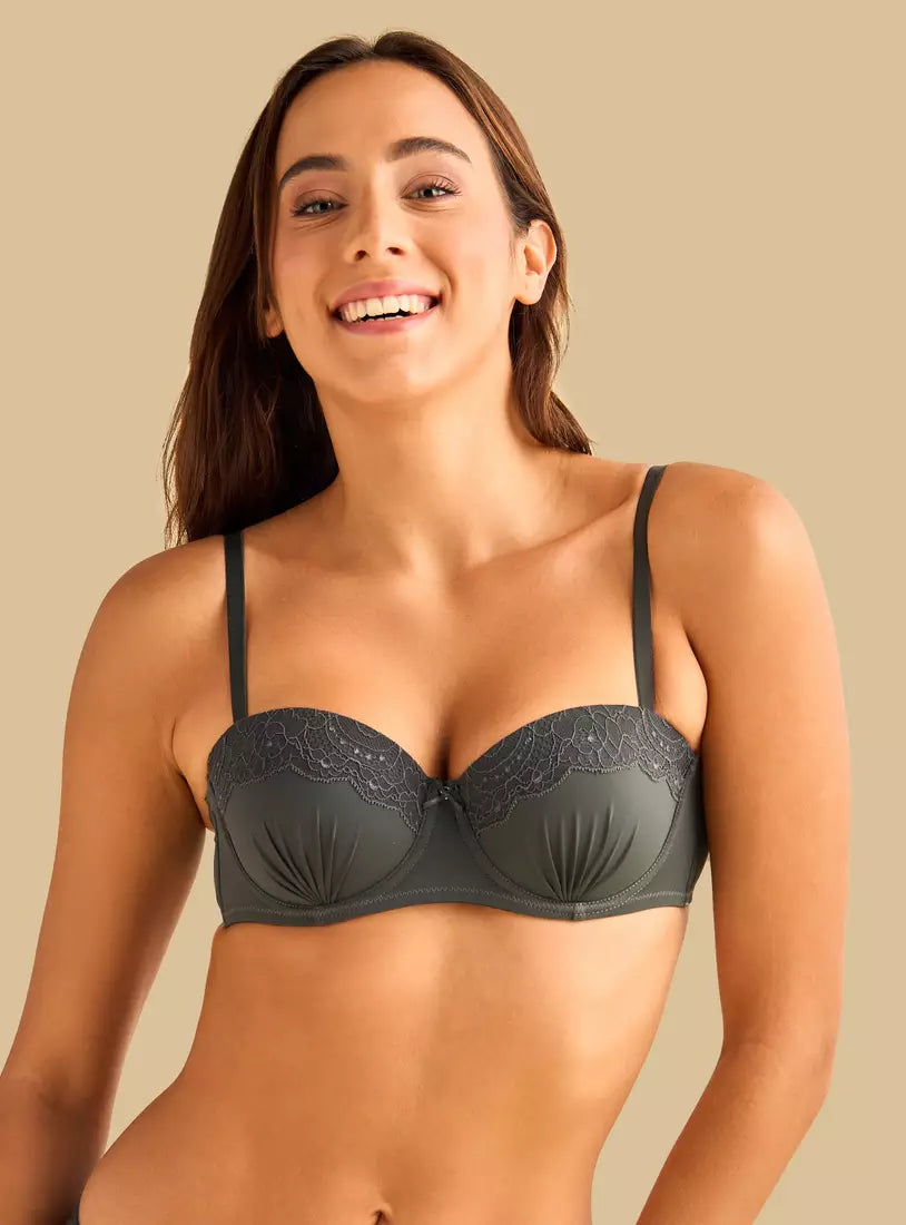 Pack of 2 - Laced balconette bra
