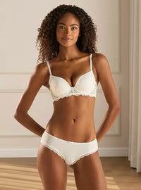 Lace detail Demi Bra -Cream