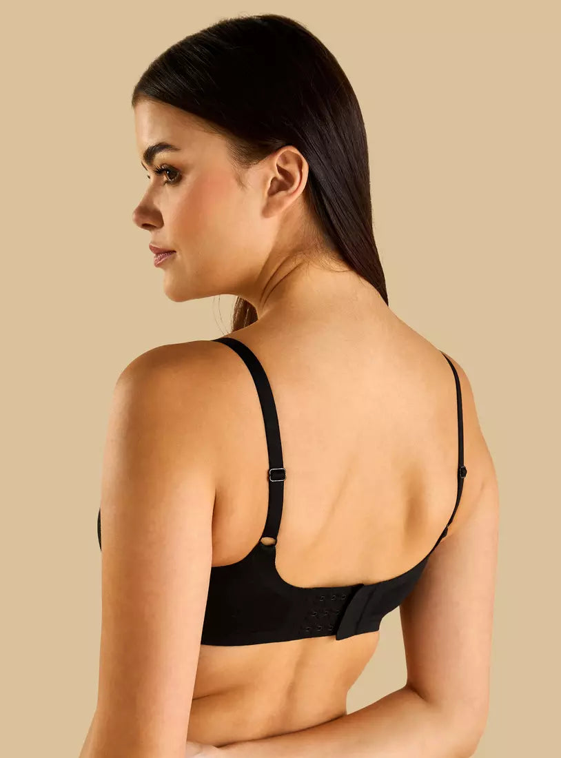 Plain Bonded Padded Non-Wired Bra black