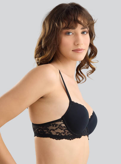 Lace Trim Wired Demi Bra