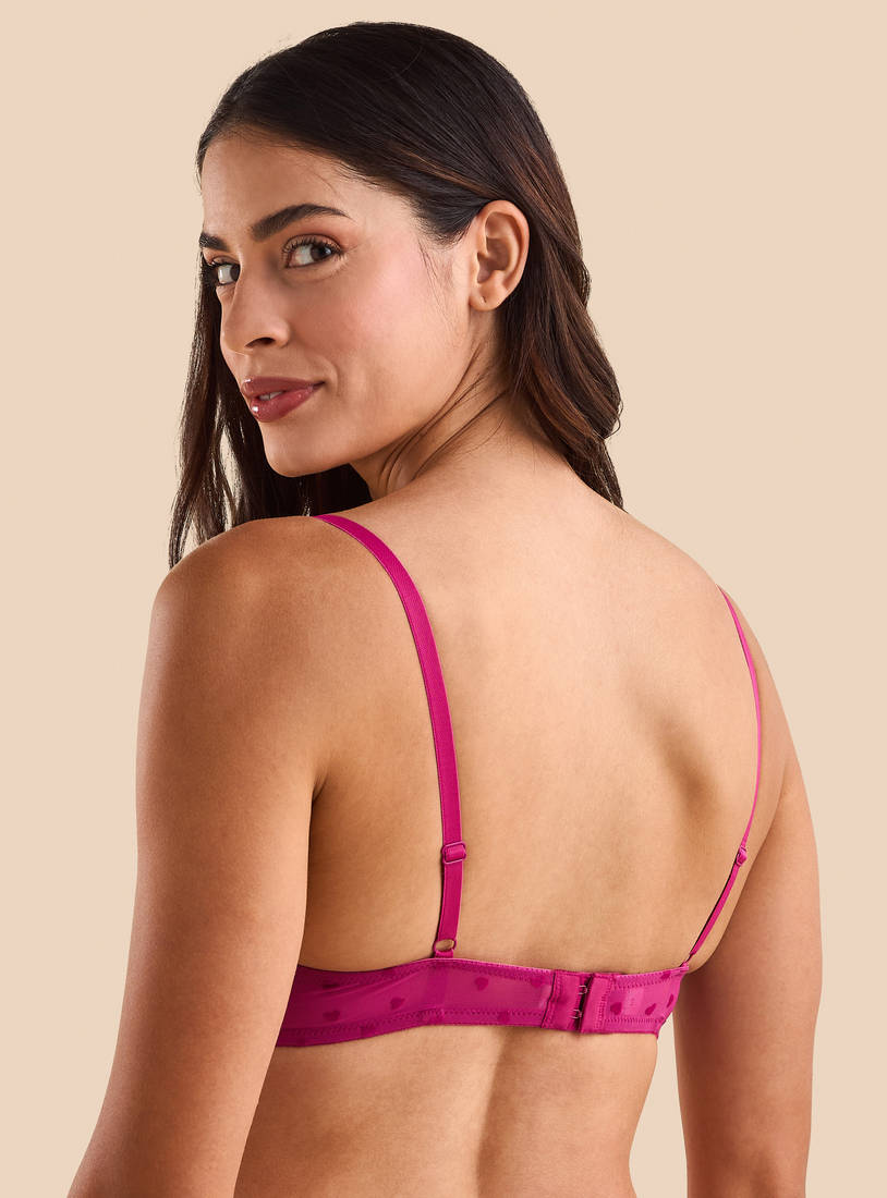Lace Textured Push-Up Demi Bra