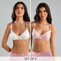 Pack of 2 -Cotton Single Hook Bra