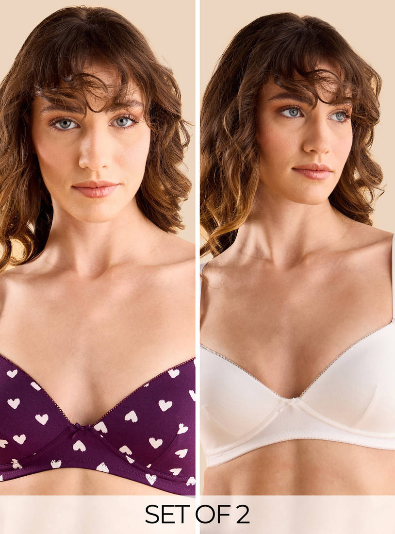Pack of 2 - Assorted Non-Wired A-frame Bra