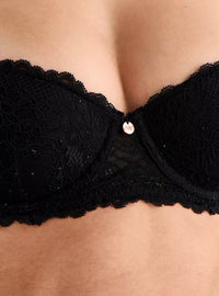 Lace Textured Curved Demi Bra