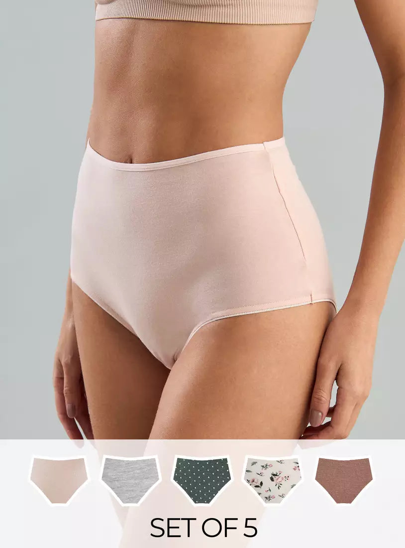 Pack of 5 - Assorted Full Briefs Cotton