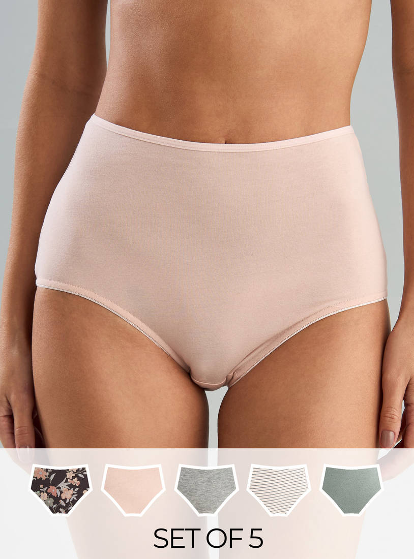 Pack of 5 - Assorted Cotton Full Briefs Maxfashion