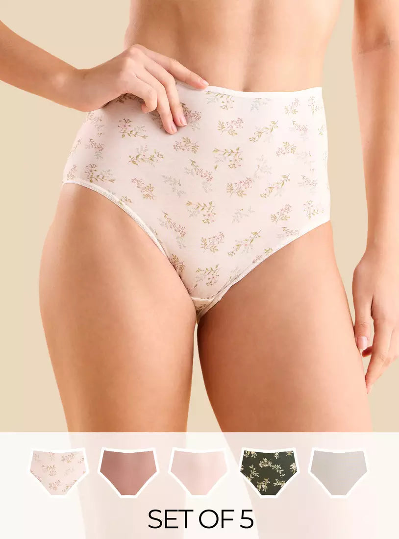 Pack of 5 - Assorted Cotton Full Briefs Maxfashion