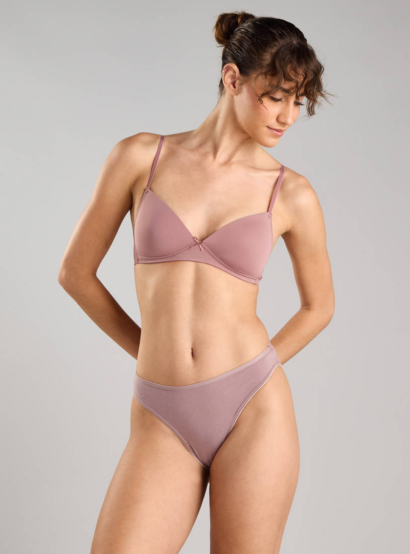 Pack of 5 - cotton Plain High-Leg Briefs