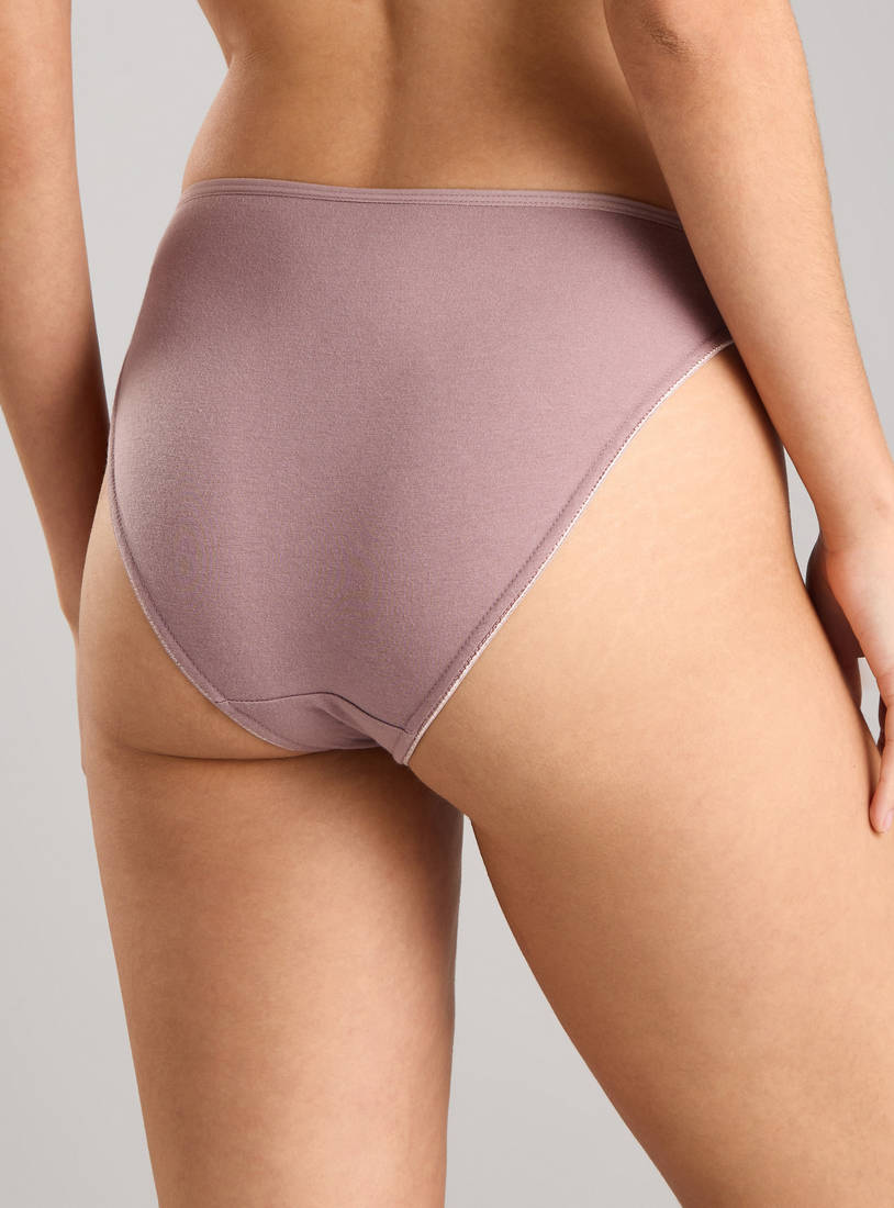Pack of 5 - cotton Plain High-Leg Briefs
